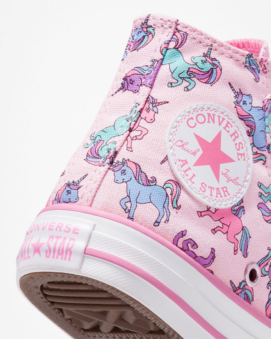 Tenisi Inalti Fete Converse Chuck Taylor All Star Easy-On Unicorns Roz Albastri | RO TFXGL362